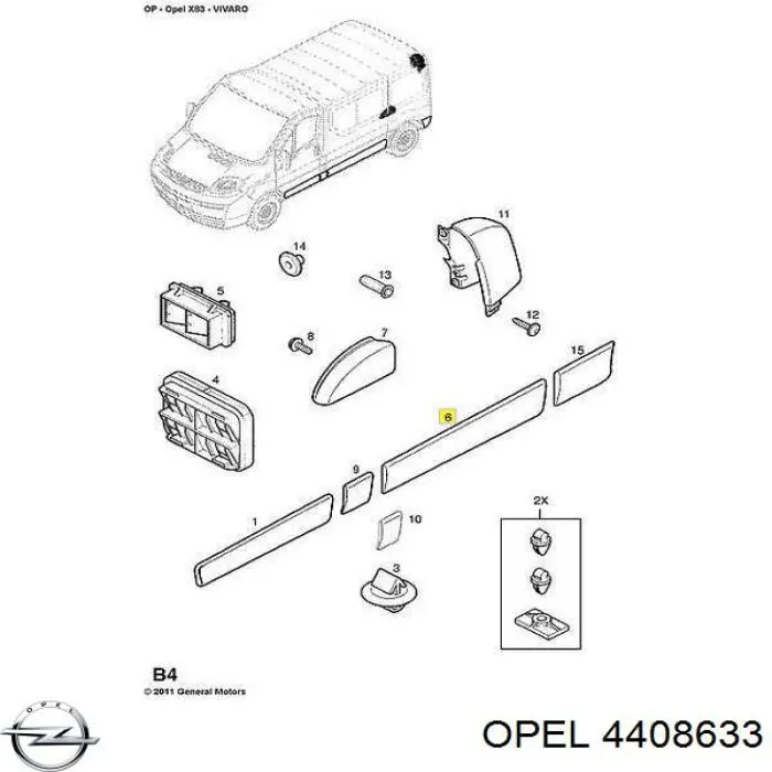 4408633 Opel Nakładka błotnika tylnego lewego