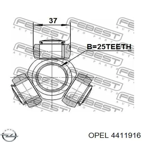 Przegub homokinetyczny wewnętrzny trójramienny Opel 4411916 cena, od 33,82 USD
