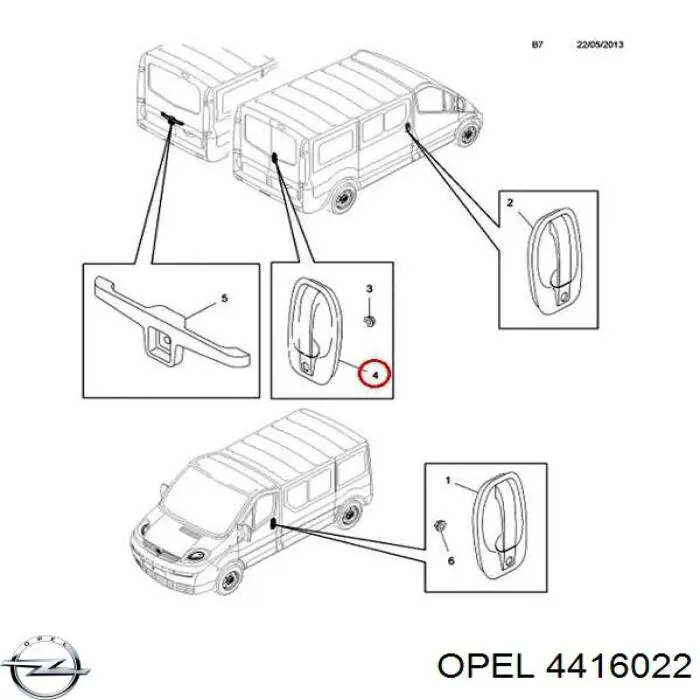 Klamka drzwi bocznych (przesuwnych) zewnętrzna lewa Renault (RVI) 91168526 cena, od 17,47 USD