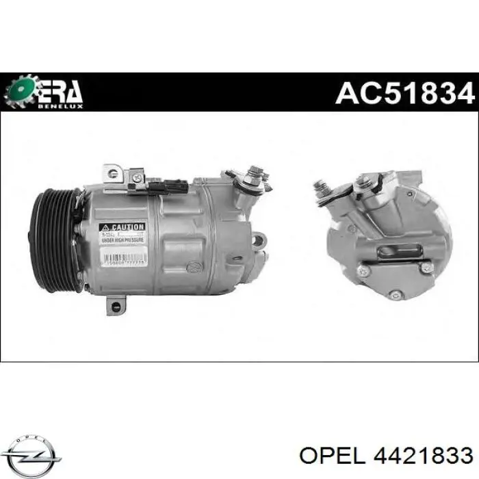 Sprężarka klimatyzacji Opel 4421833 cena, od 146,42 USD