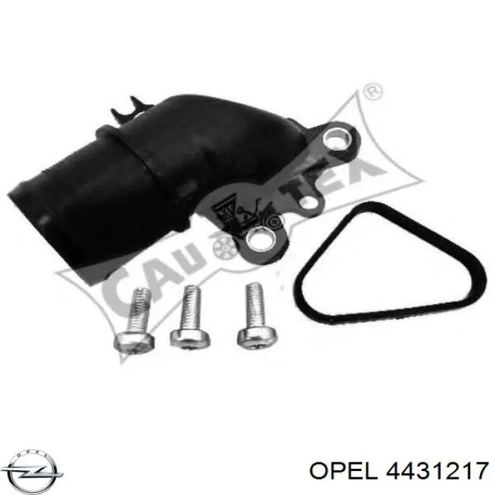 Kołnierz układu chłodzenia (trójnik) Opel 4431217 cena, od 8,15 USD