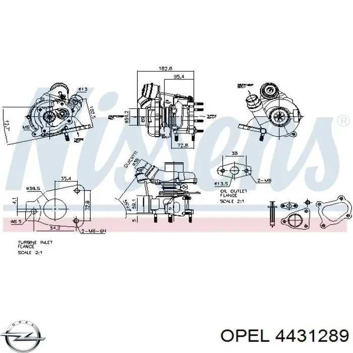 Turbina Opel 4431289 cena, od 214,15 USD