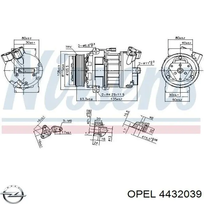 Do koszyka 4432039 Opel Sprężarka klimatyzacji