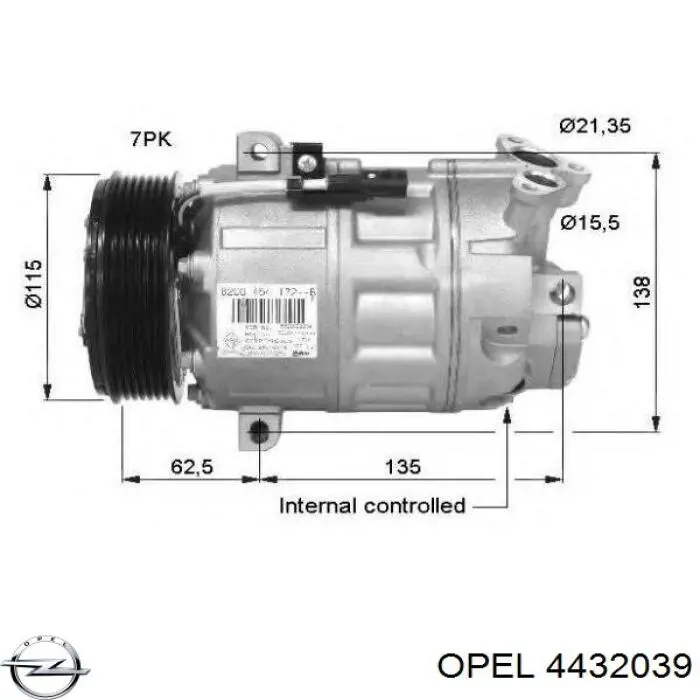 Sprężarka klimatyzacji 4432039 Opel