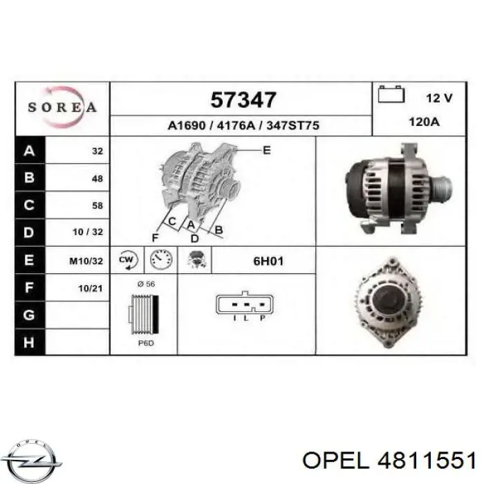 4811551 Opel alternator