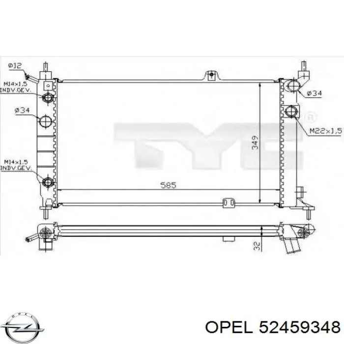 Chłodnica silnika Opel 52459348 cena, od 71,47 USD