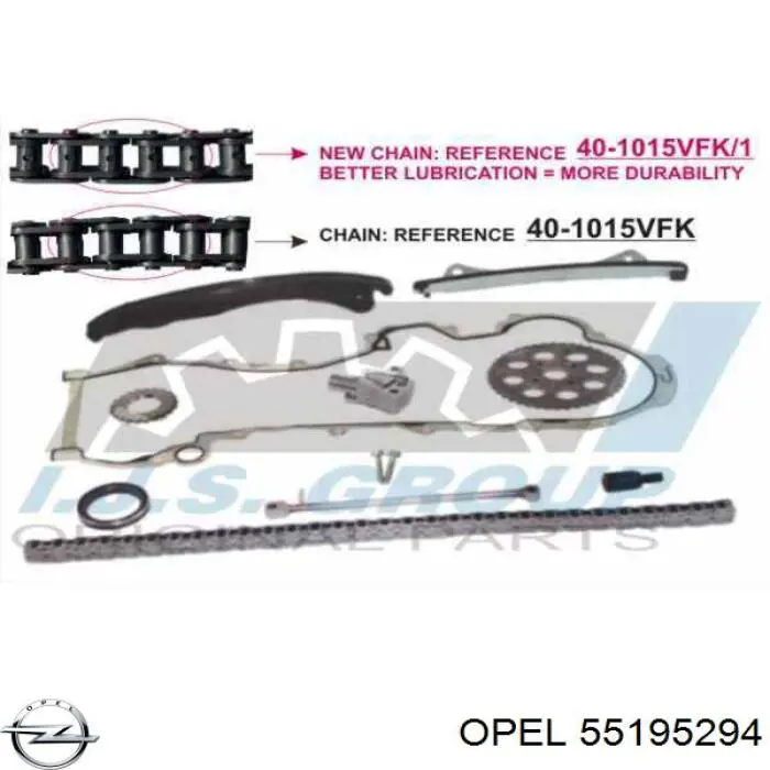 Do koszyka 93177816 General Motors Łańcuch rozrządu, zestaw