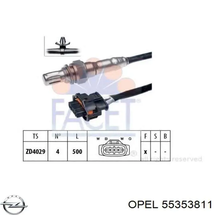 55353811 Opel Sonda lambda czujnik tlenu przed katalizatorem