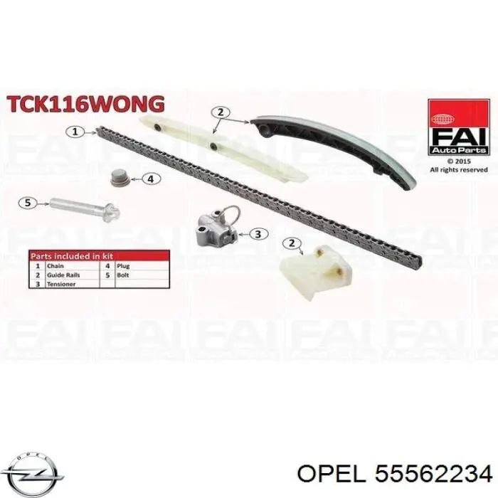 Łańcuch rozrządu 55562234 Opel