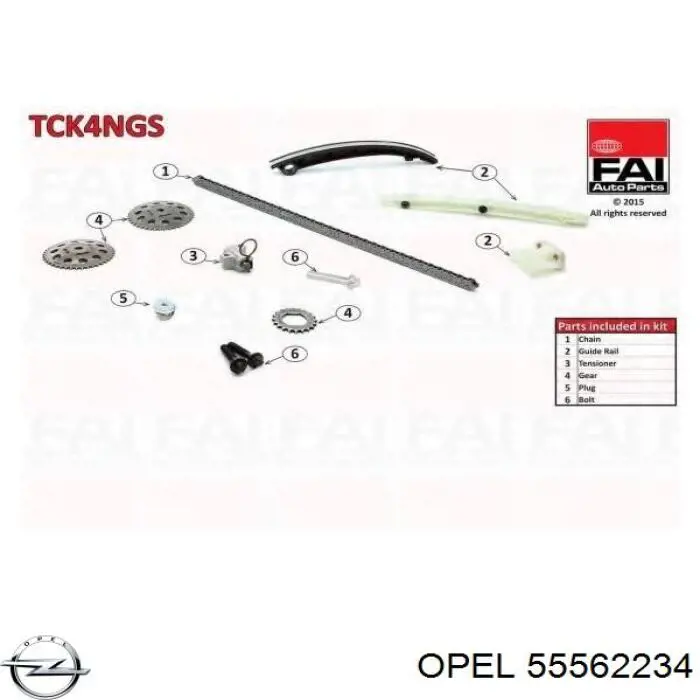 Łańcuch rozrządu Opel 55562234