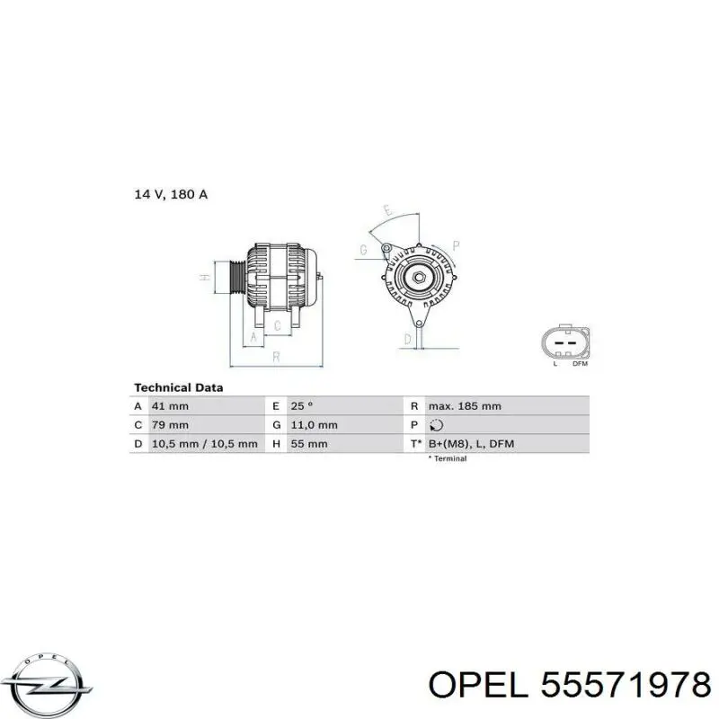 55571978 Opel Czujnik położenia wału korbowego
