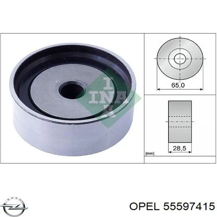 Rolka prowadząca kierunkowa paska rozrządu Opel 55597415 cena, od 26,45 USD