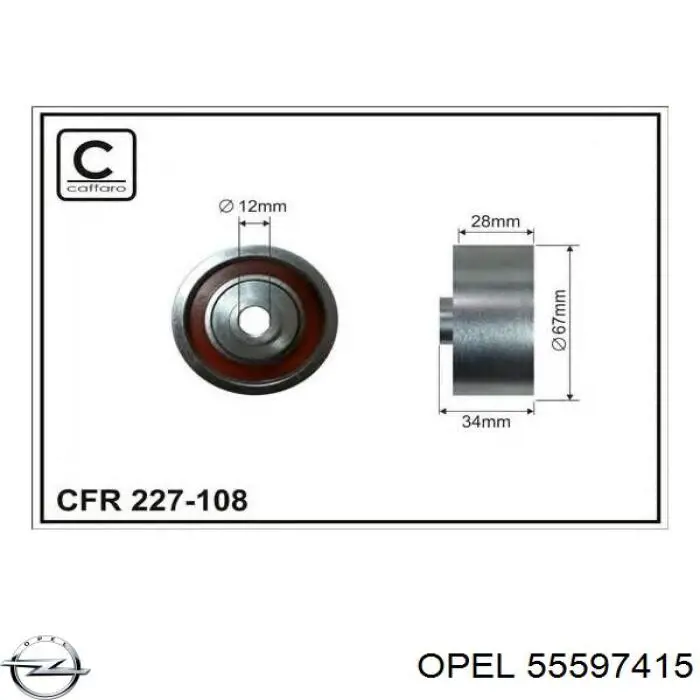 Do koszyka 55597415 Opel Rolka prowadząca kierunkowa paska rozrządu
