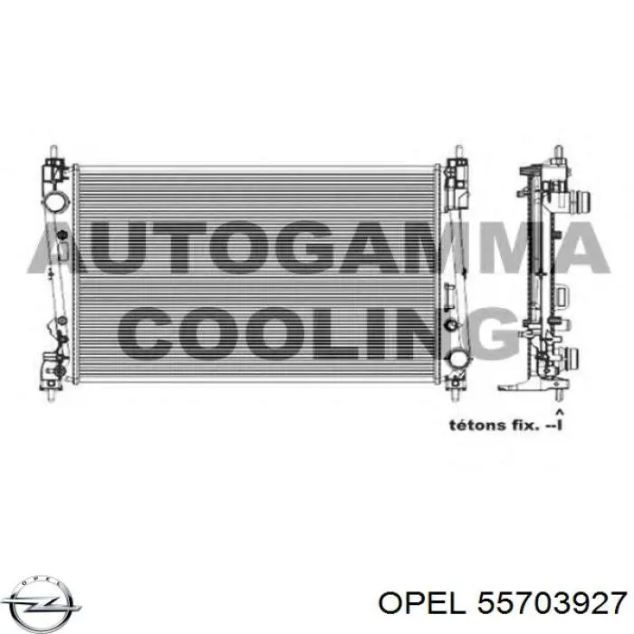 Chłodnica silnika Opel 55703927 cena, od 83,23 USD