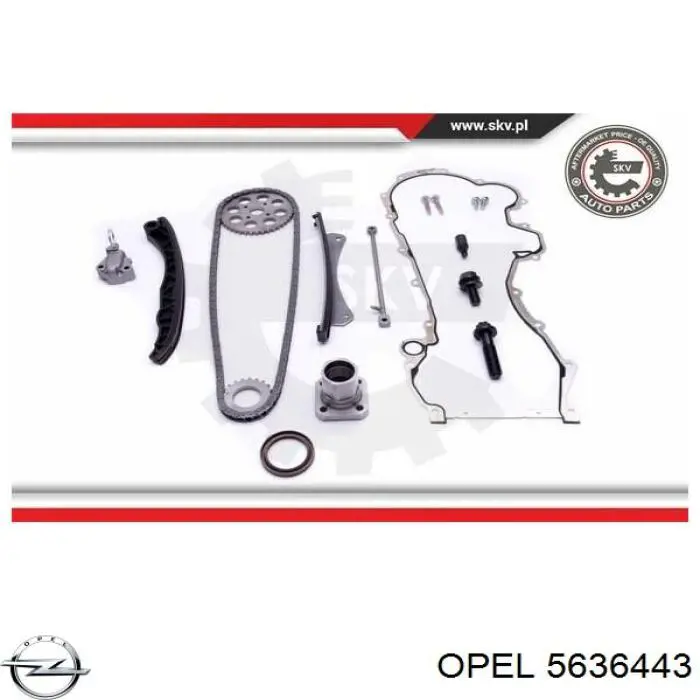 Łańcuch rozrządu, zestaw Opel 5636443 cena, od 81,28 USD