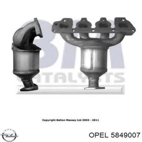 Konwerter-katalizator Opel 5849007 cena, od 221,15 USD