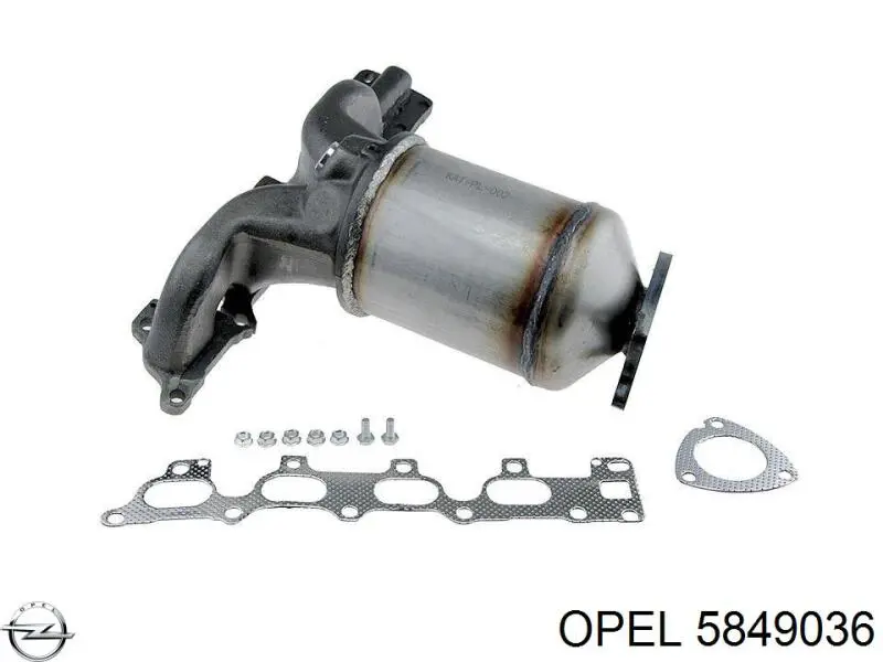 Do koszyka 5849036 Opel Kolektor wydechowy