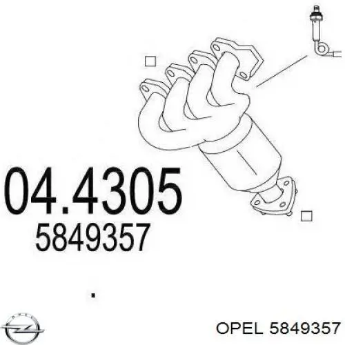 Kolektor wydechowy Opel 5849357 cena, od 248,15 USD