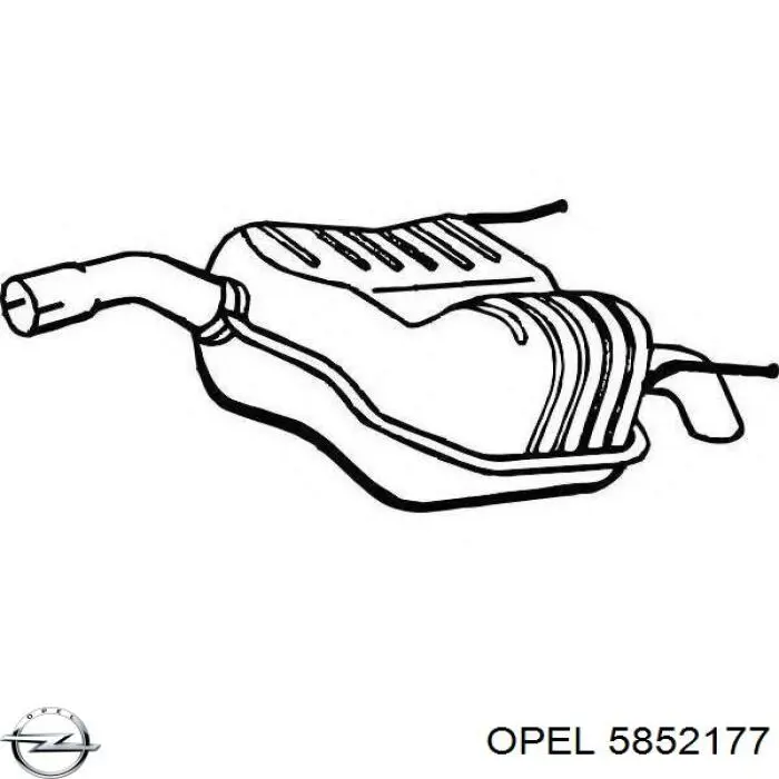 Tłumik, tylna część 5852177 Opel