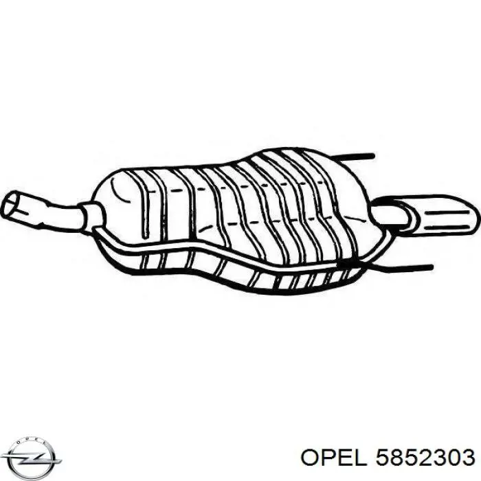 Do koszyka 5852303 Opel Tłumik, tylna część