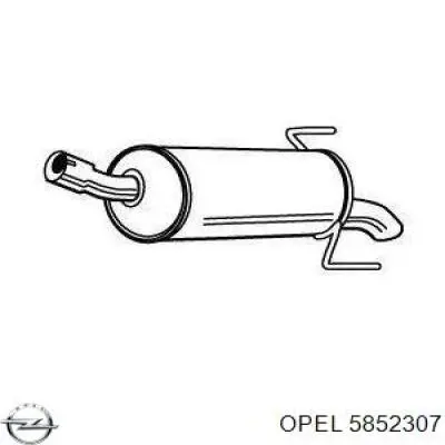 Do koszyka 5852307 Opel Tłumik, tylna część