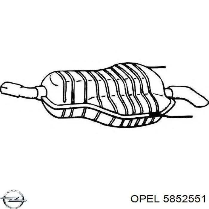Do koszyka 5852551 Opel Tłumik, tylna część