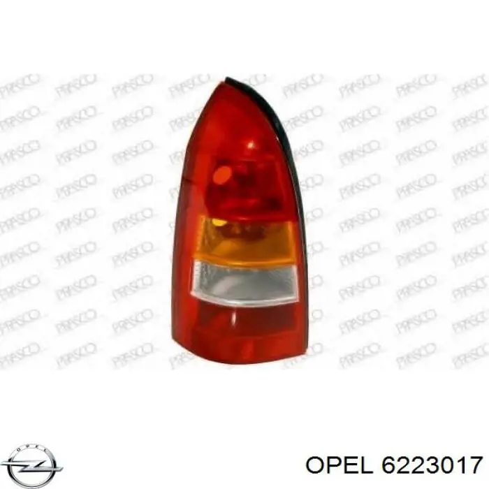 Do koszyka 6223017 Opel Lampa zespolona tylna lewa