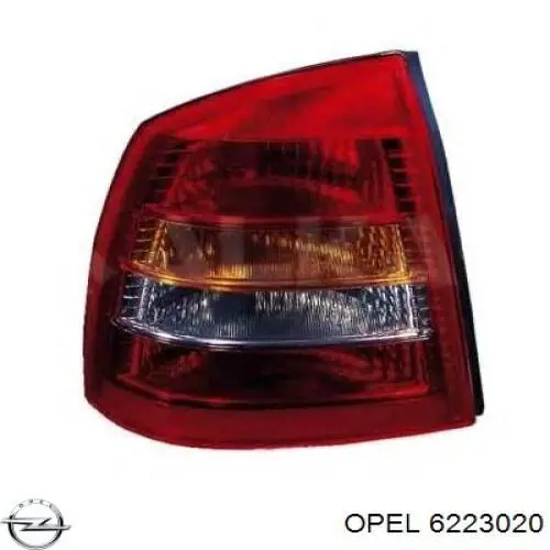 Lampa zespolona tylna prawa Opel 6223020 cena, od 40,86 USD