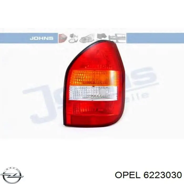 Lampa zespolona tylna prawa Opel 6223030 cena, od 68,68 USD