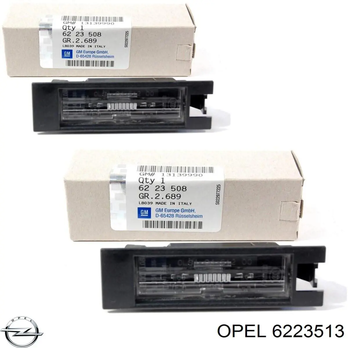 6223513 Opel Lampa oświetlenia tylnej tablicy rejestracyjnej