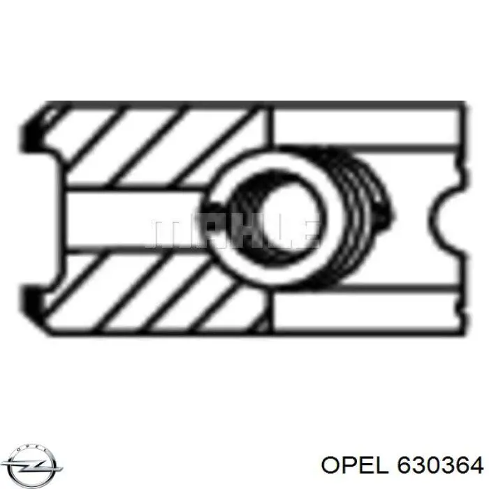 630364 Opel pierścienie tłokowe na 1 cylinder, std.