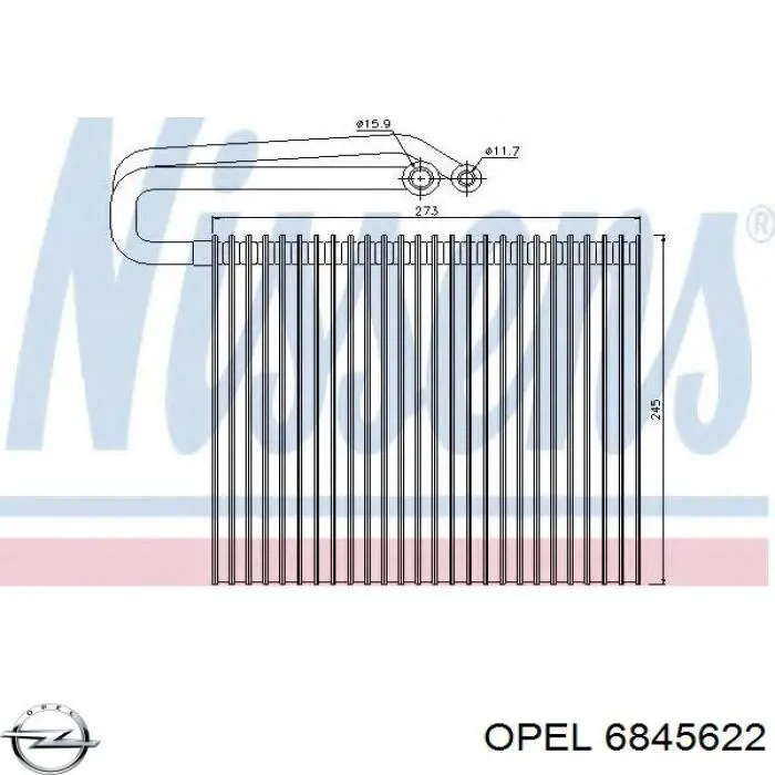 Parownik klimatyzacji Opel 6845622
