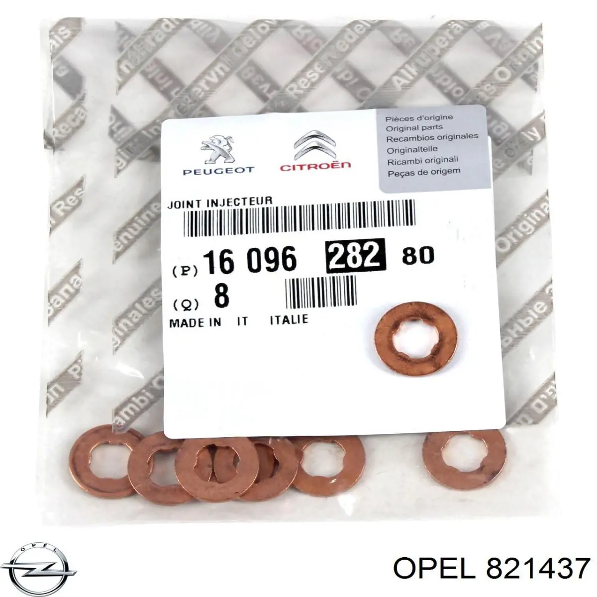 Pierścień uszczelniający wtryskiwacza Opel 821437 cena, od 1,57 USD