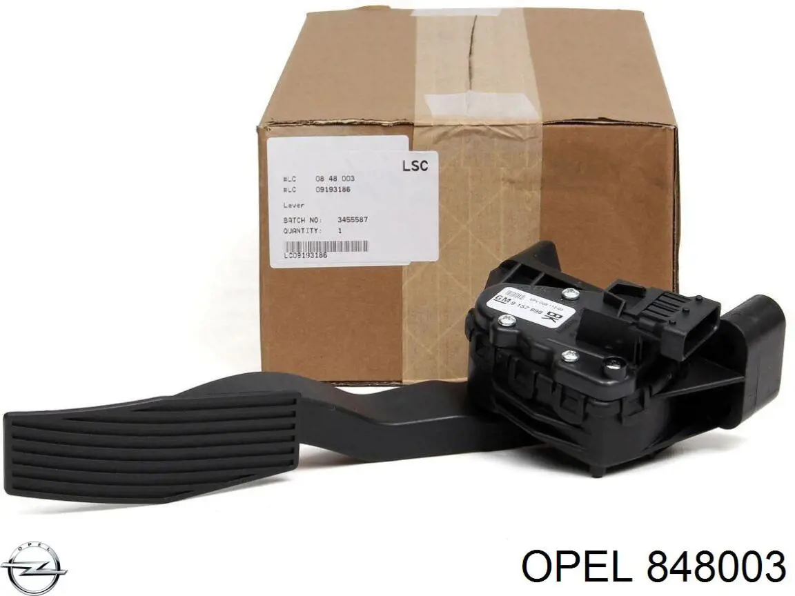 Do koszyka 848003 Opel Pedał przyspieszenia (gazu)
