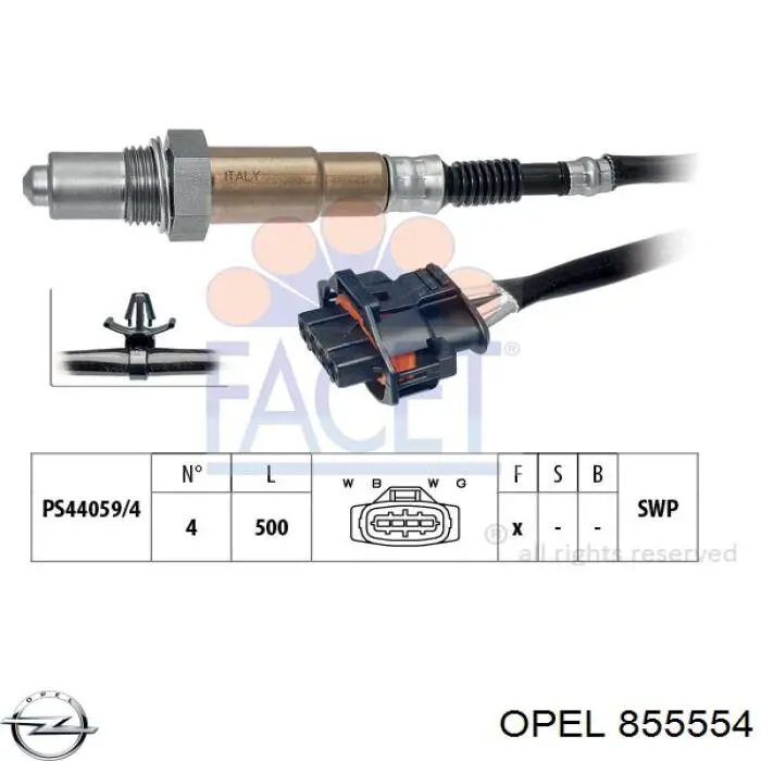 855554 Opel sonda lambda czujnik tlenu po katalizatorze