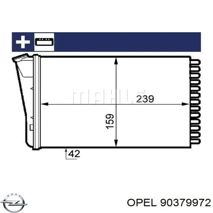 90379972 Opel Chłodnica nagrzewnicy (ogrzewacza)