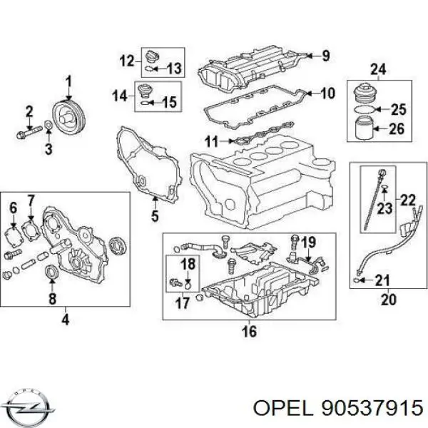 90537915 Opel uszczelka pompy oleju