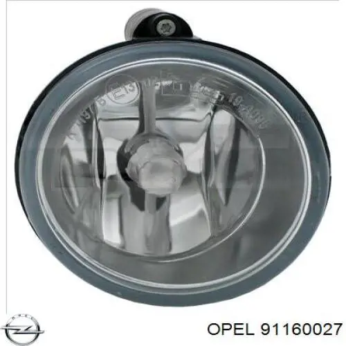 91160027 Opel lampa przeciwmgielna lewa