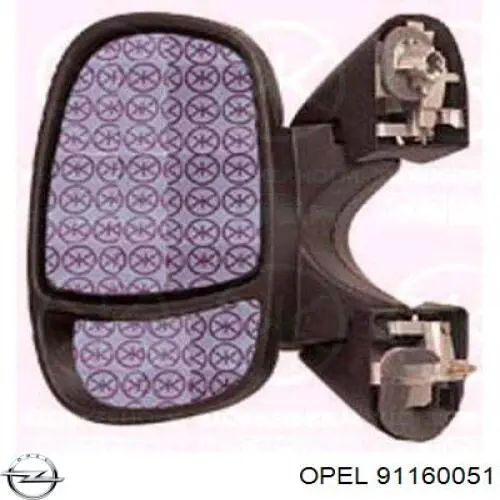 Lusterko wsteczne prawe Opel 91160051 cena, od 90,24 USD