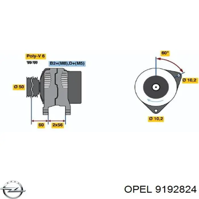 9192824 Opel Alternator