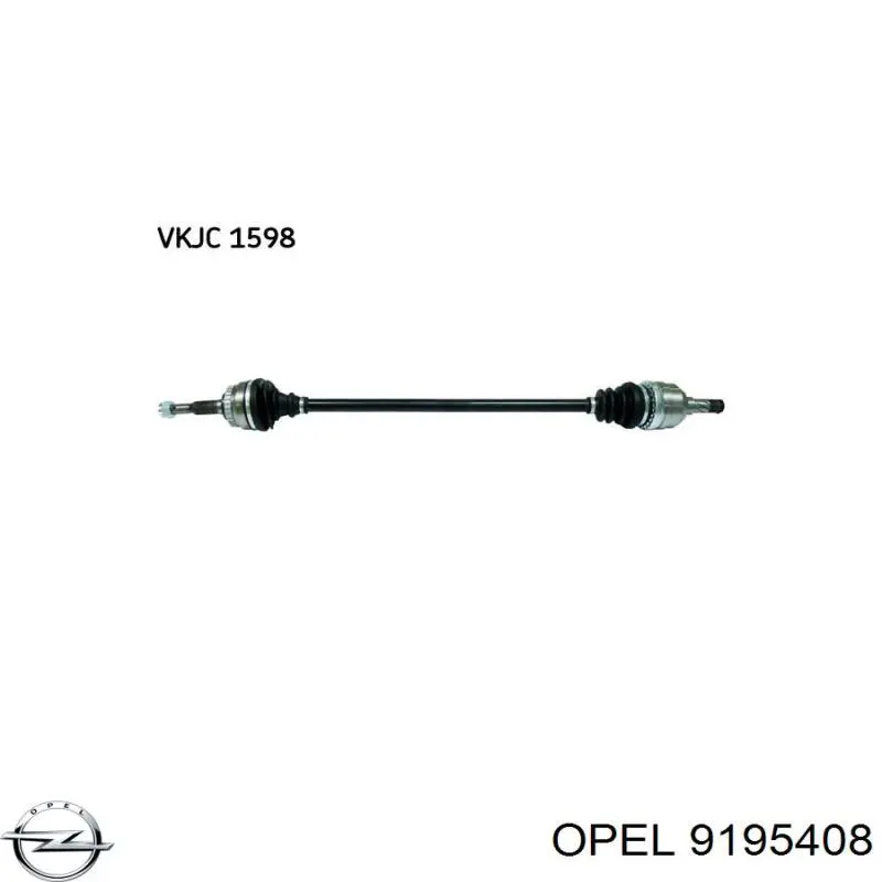 Półoś napędowa przednia prawa Opel 9195408 cena, od 68,10 USD