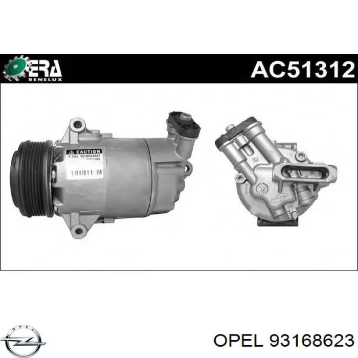 Sprężarka klimatyzacji Opel 93168623 cena, od 160,04 USD