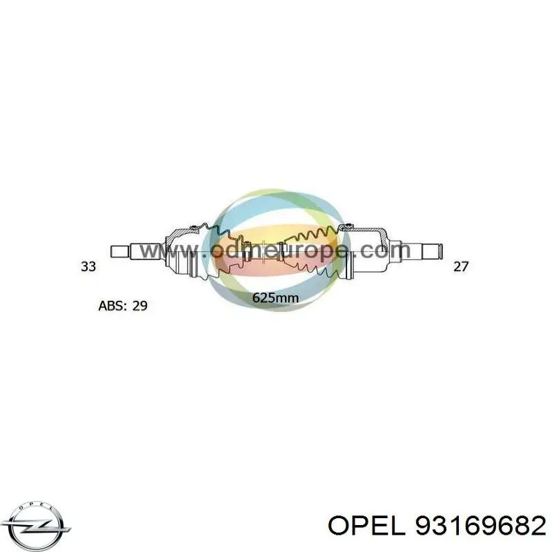 93169682 Opel Półoś napędowa przednia prawa