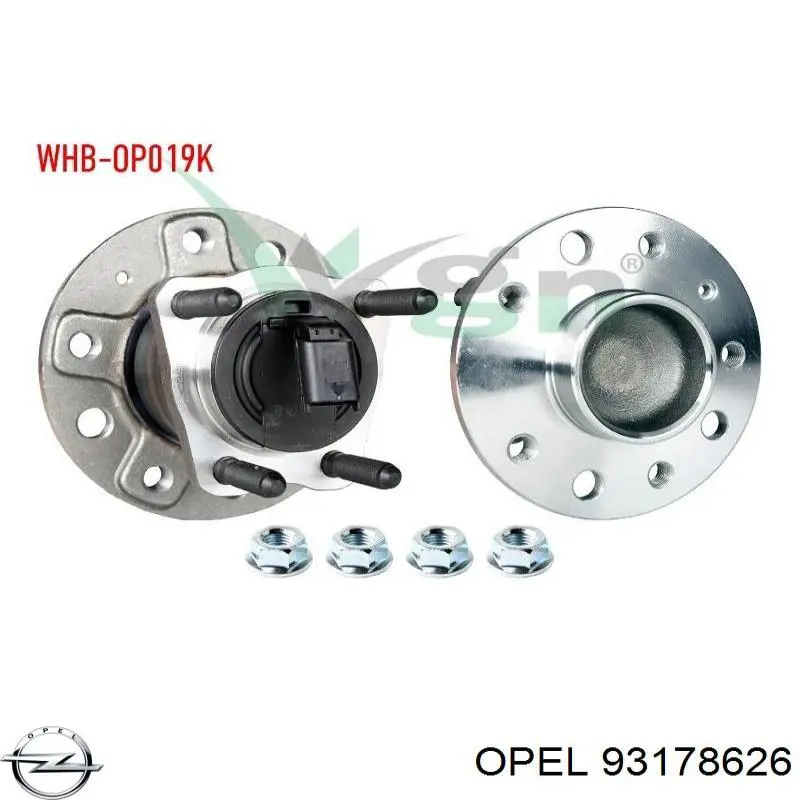 93178626 Opel Piasta tylna