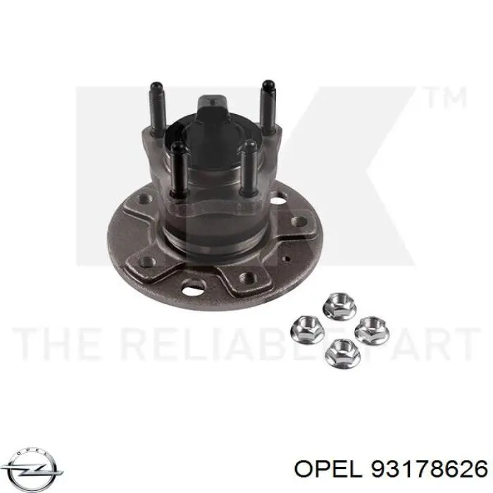 Do koszyka 93178626 Opel Piasta tylna