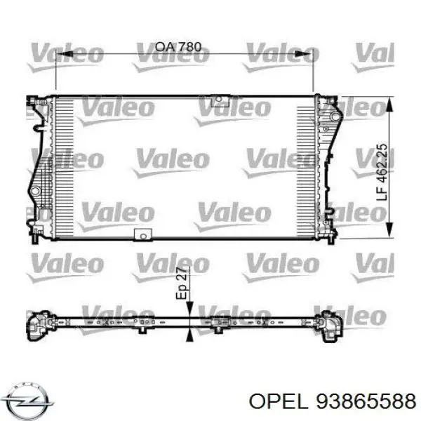 Chłodnica silnika Opel 93865588 cena, od 112,83 USD