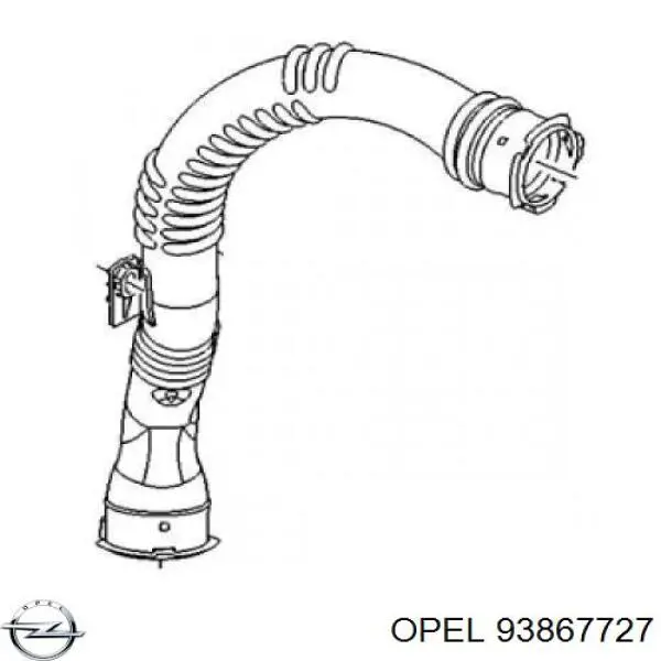 Przewód (króciec) intercoolera Opel 93867727 cena, od 112,39 USD