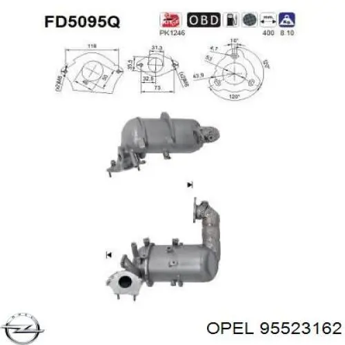 Konwerter-katalizator Peugeot/Citroen 95523162 cena, od 1030,81 USD