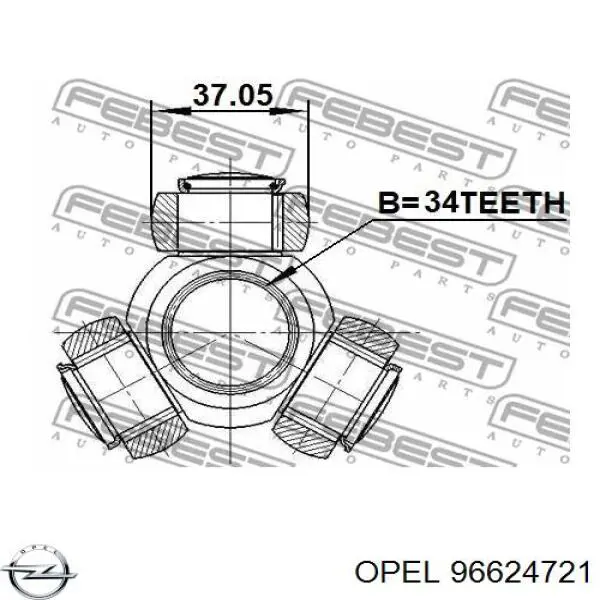 96624721 Opel Półoś napędowa przednia lewa