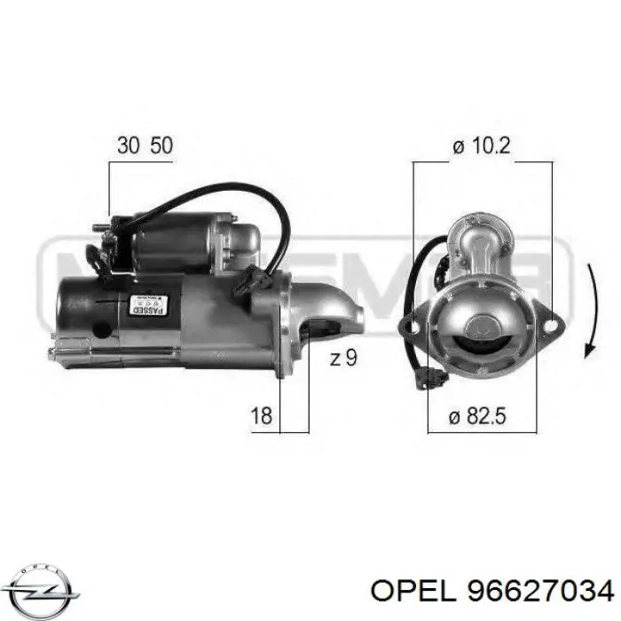 Rozrusznik Opel 96627034 cena, od 76,62 USD